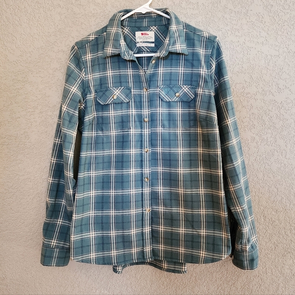 Fjallraven Teal Plaid Shirt - Picture 1 of 4